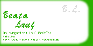 beata lauf business card